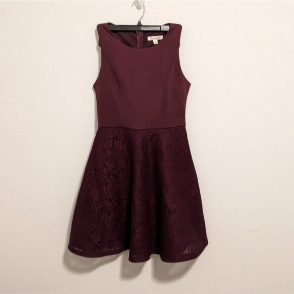 Francesca's maroon sleeveless lace short dress size small - Picture 1 of 8
